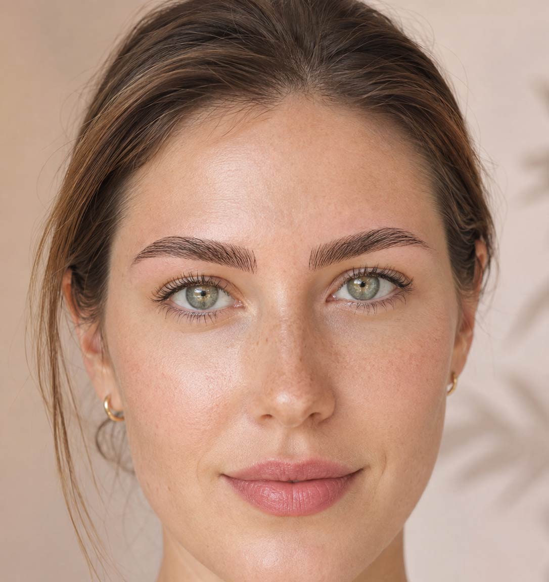Close-up of softly shaped brows